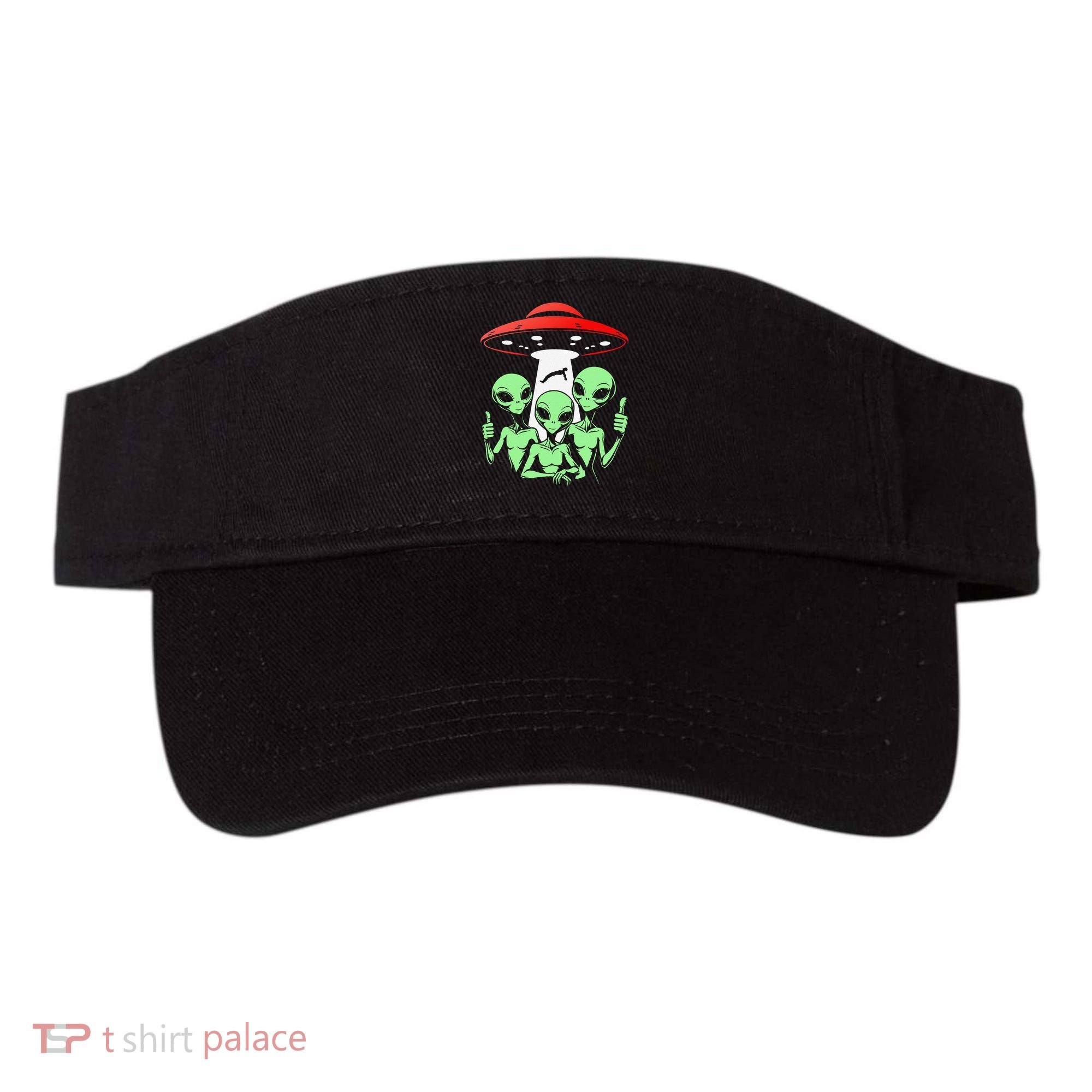 Funny Alien Abduction Selfie Alien Vacation Fishing Trip Visor