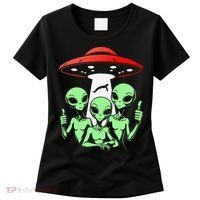 Funny Alien Abduction Selfie Alien Vacation Fishing Trip Women's T-Shirt thumb 0