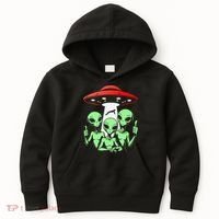 Funny Alien Abduction Selfie Alien Vacation Fishing Trip Kids Hoodie thumb 0