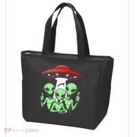 Funny Alien Abduction Selfie Alien Vacation Fishing Trip Tote Bag thumb 3