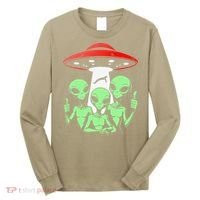 Funny Alien Abduction Selfie Alien Vacation Fishing Trip Long Sleeve Shirt thumb 0