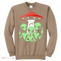 Funny Alien Abduction Selfie Alien Vacation Fishing Trip Sweatshirt thumb 0