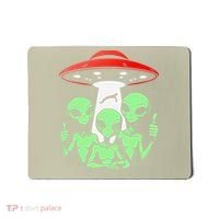 Funny Alien Abduction Selfie Alien Vacation Fishing Trip Mousepad thumb 0