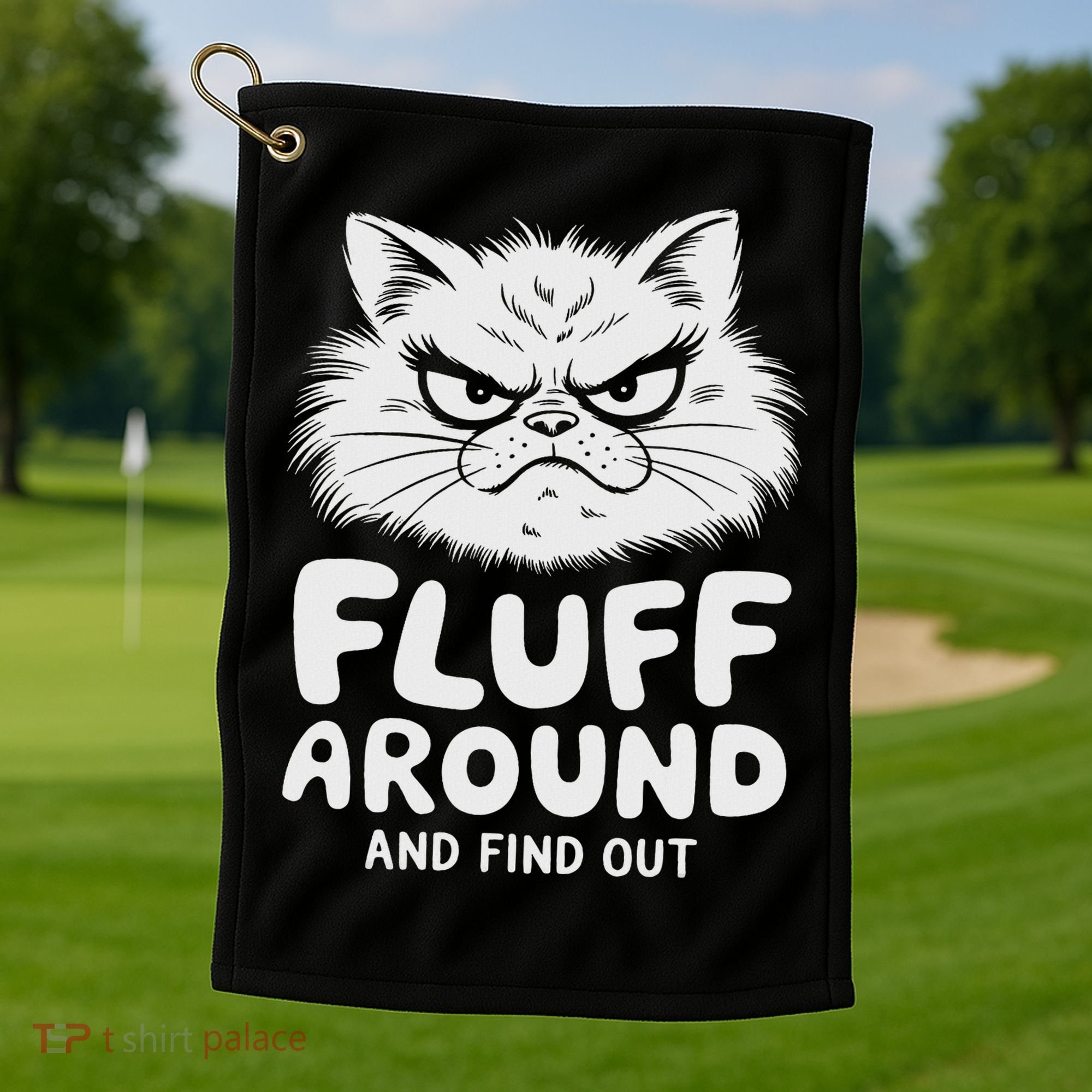 Fluff Around And Find Out Cat Golf Towel