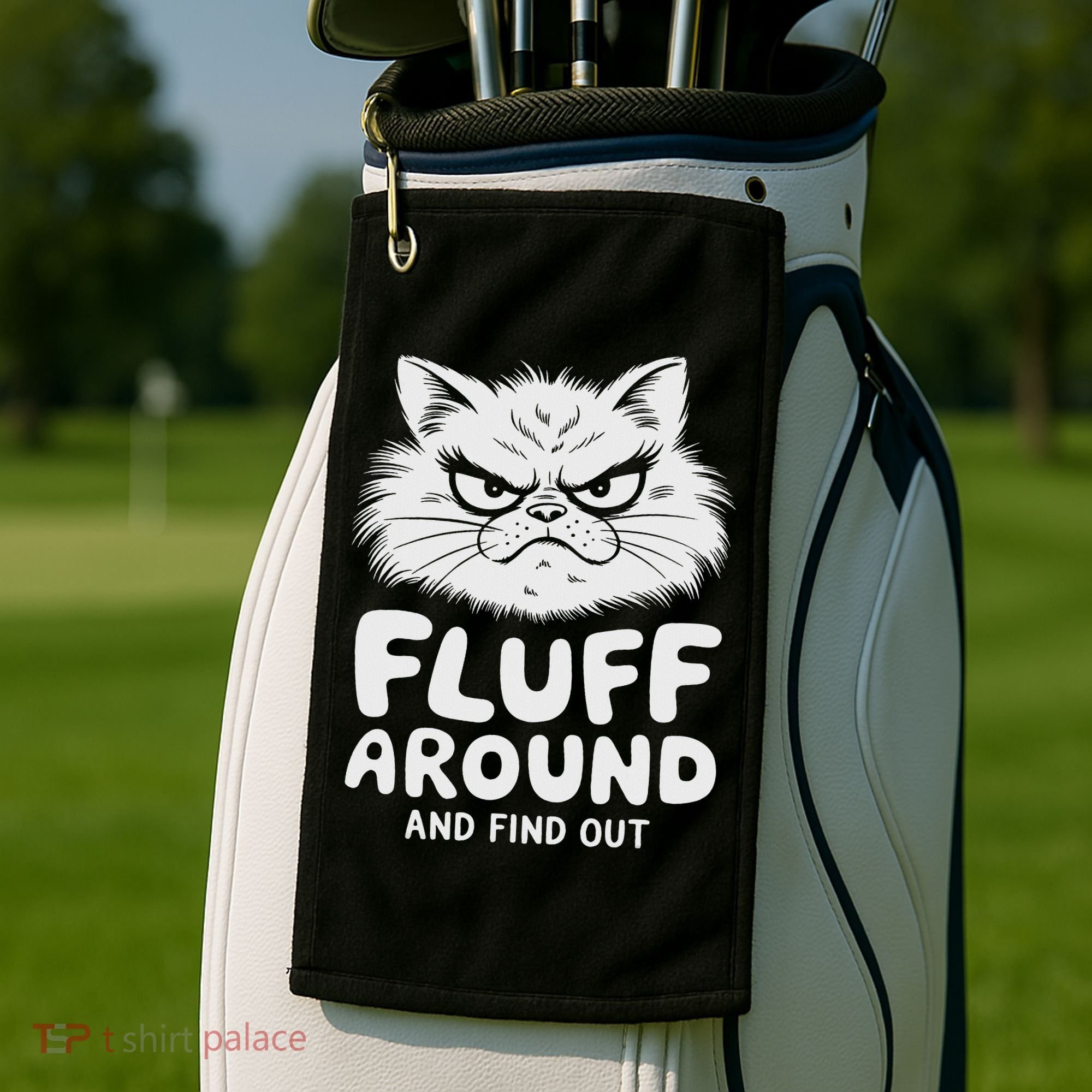 Fluff Around And Find Out Cat Golf Towel