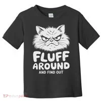 Fluff Around And Find Out Cat Toddler T-Shirt thumb 0