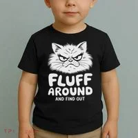 Fluff Around And Find Out Cat Toddler T-Shirt thumb 2