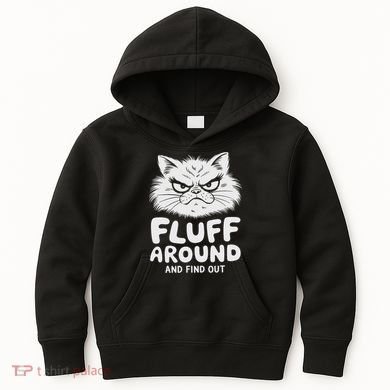 Fluff Around And Find Out Cat Kids Hoodie