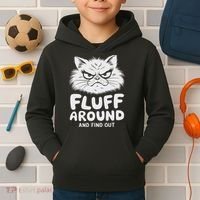 Fluff Around And Find Out Cat Kids Hoodie thumb 2