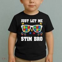 Funny Autism Awareness Just Let Me Stim Bro Toddler T-Shirt thumb 2