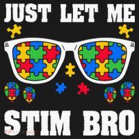 Funny Autism Awareness Just Let Me Stim Bro Kids Long Sleeve Shirt thumb 2