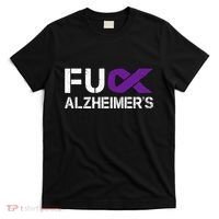 Fuck Alzheimers Awareness Month Purple Ribbon Fighter T-Shirt thumb 0