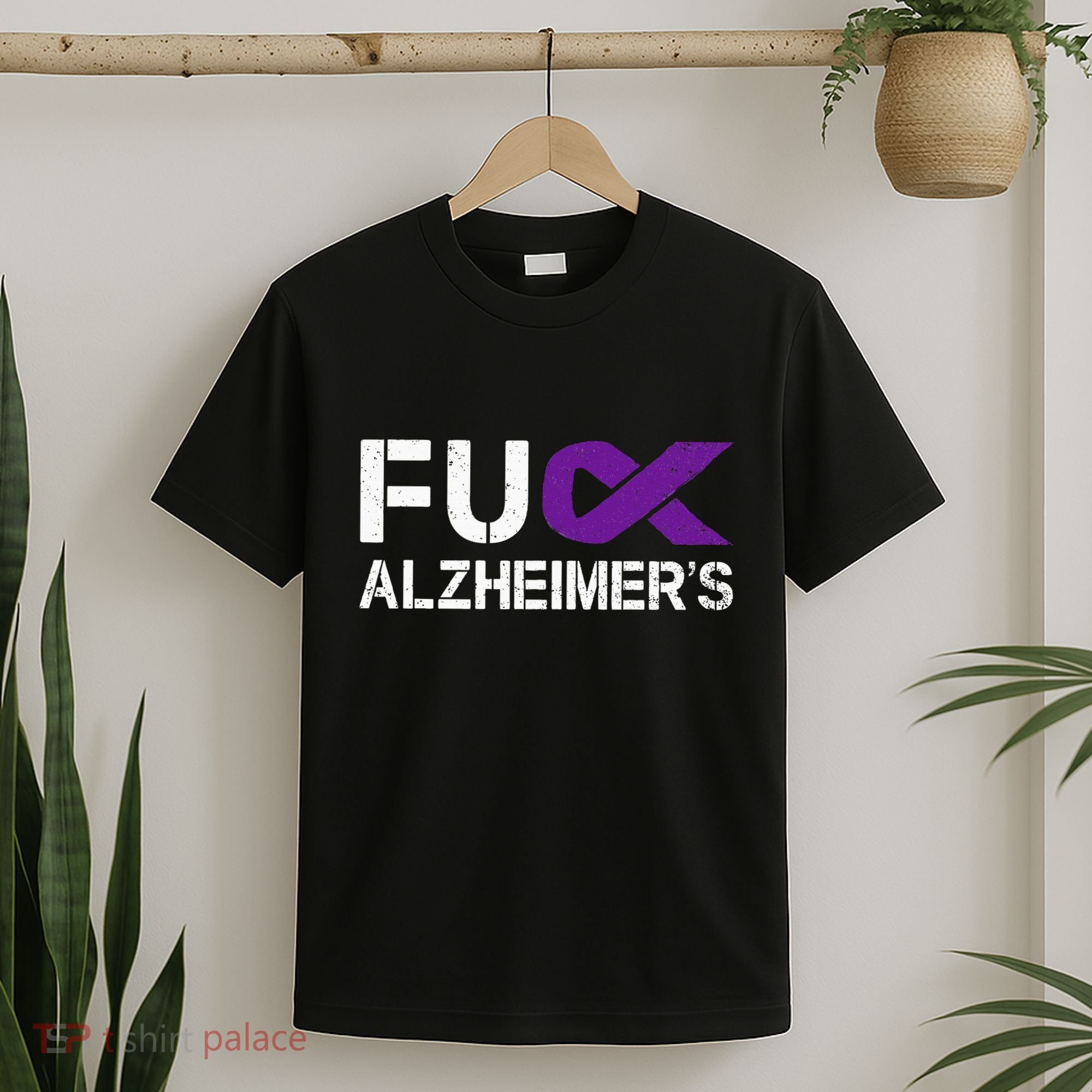 Fuck Alzheimers Awareness Month Purple Ribbon Fighter T-Shirt