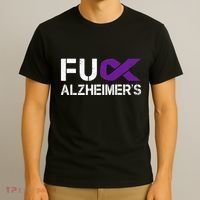 Fuck Alzheimers Awareness Month Purple Ribbon Fighter T-Shirt thumb 3