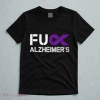 Fuck Alzheimers Awareness Month Purple Ribbon Fighter T-Shirt thumb 5