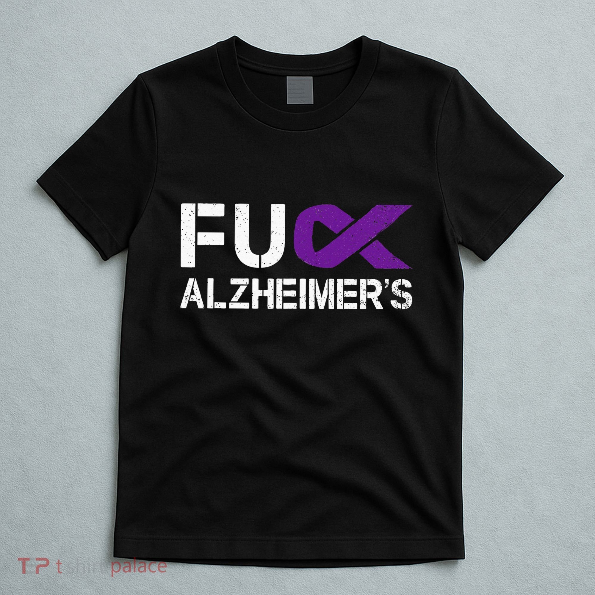 Fuck Alzheimers Awareness Month Purple Ribbon Fighter T-Shirt