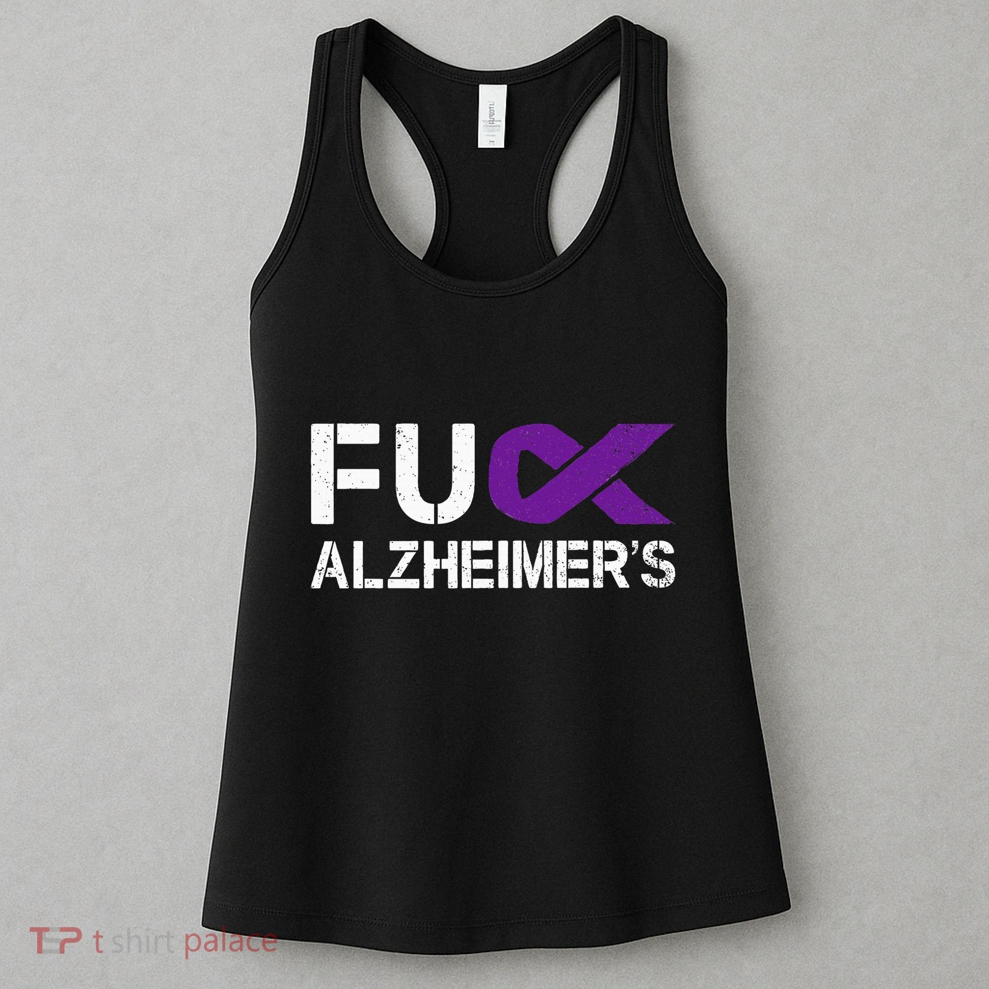 Fuck Alzheimers Awareness Month Purple Ribbon Fighter Women's Tank Top