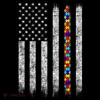 Funny Autism Awareness American Flag Gift Women's Hoodie thumb 2