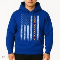 Funny Autism Awareness American Flag Gift Hoodie thumb 2