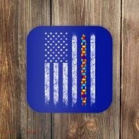 Funny Autism Awareness American Flag Gift Coaster thumb 0