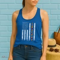 Funny Autism Awareness American Flag Gift Women's Tank Top thumb 2