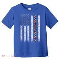 Funny Autism Awareness American Flag Gift Toddler T-Shirt thumb 0