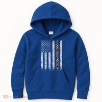 Funny Autism Awareness American Flag Gift Kids Hoodie thumb 0