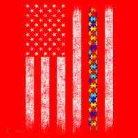 Funny Autism Awareness American Flag Gift Santa Hat thumb 1