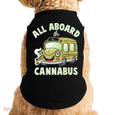 Funny All Aboard The Cannabus Doggie Tank