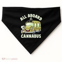 Funny All Aboard The Cannabus USA-Made Doggie Bandana thumb 0