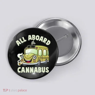 Funny All Aboard The Cannabus Button