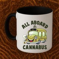 Funny All Aboard The Cannabus Coffee Mug thumb 2