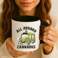 Funny All Aboard The Cannabus Coffee Mug thumb 3