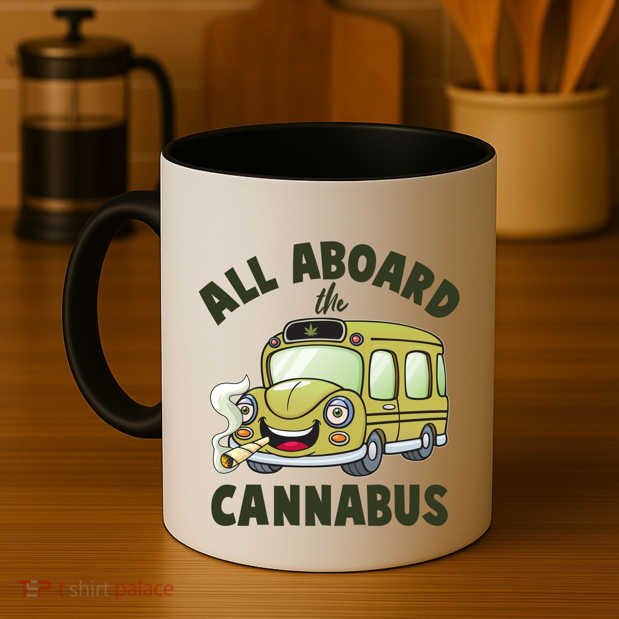 Funny All Aboard The Cannabus Coffee Mug