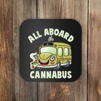 Funny All Aboard The Cannabus Coaster thumb 0