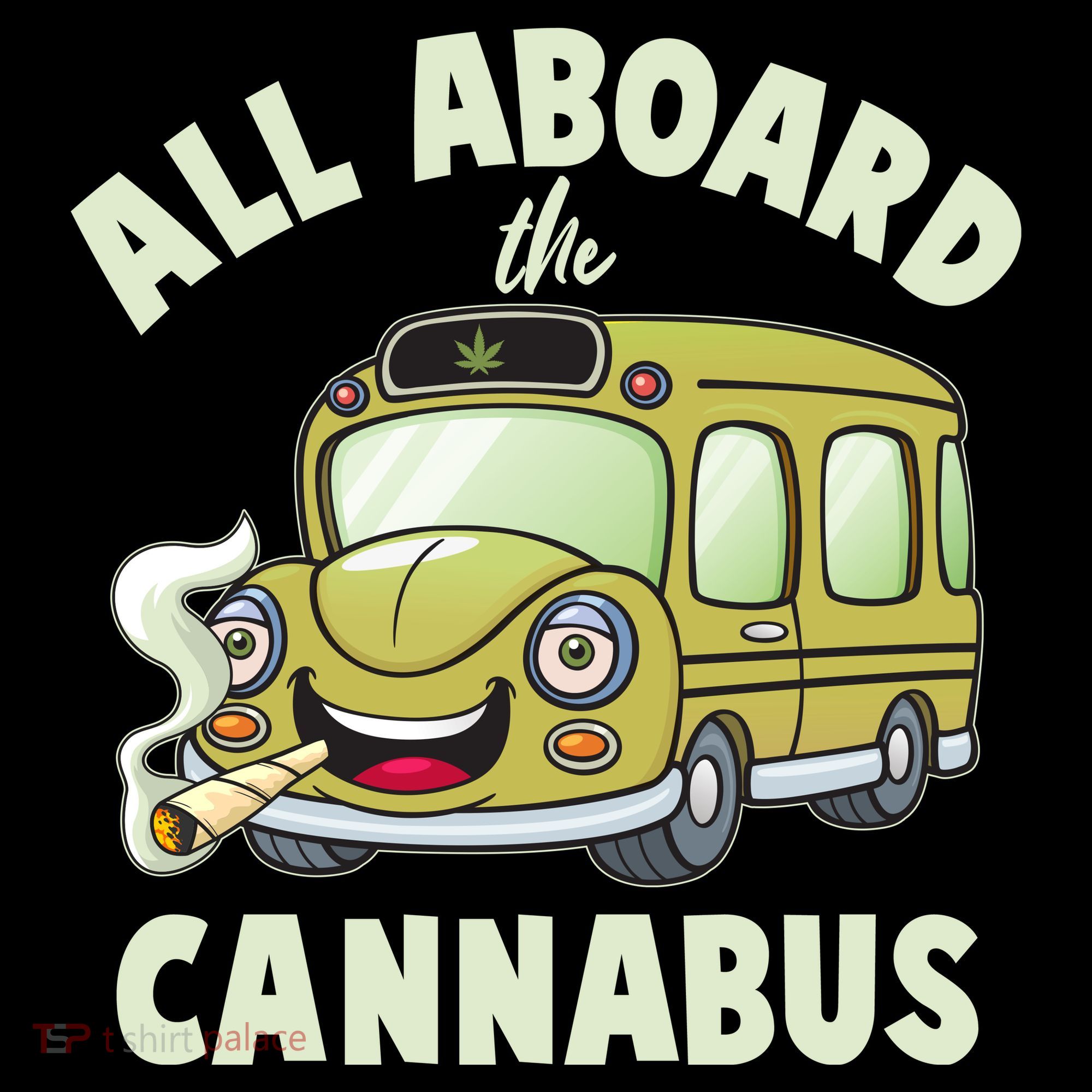 Funny All Aboard The Cannabus Polo