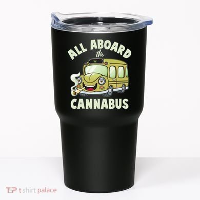 Funny All Aboard The Cannabus Tumbler