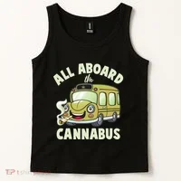 Funny All Aboard The Cannabus Tank Top thumb 2