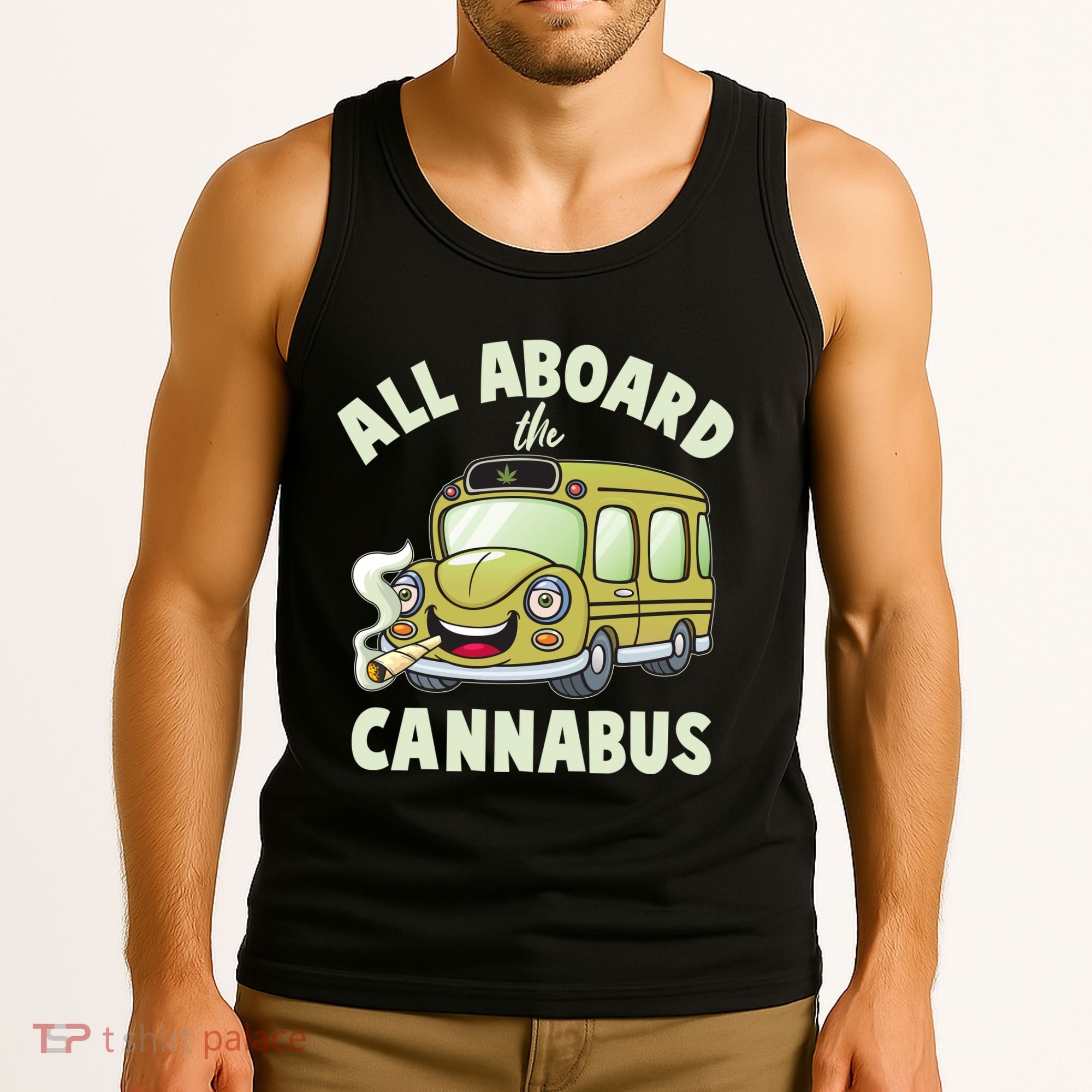 Funny All Aboard The Cannabus Tank Top