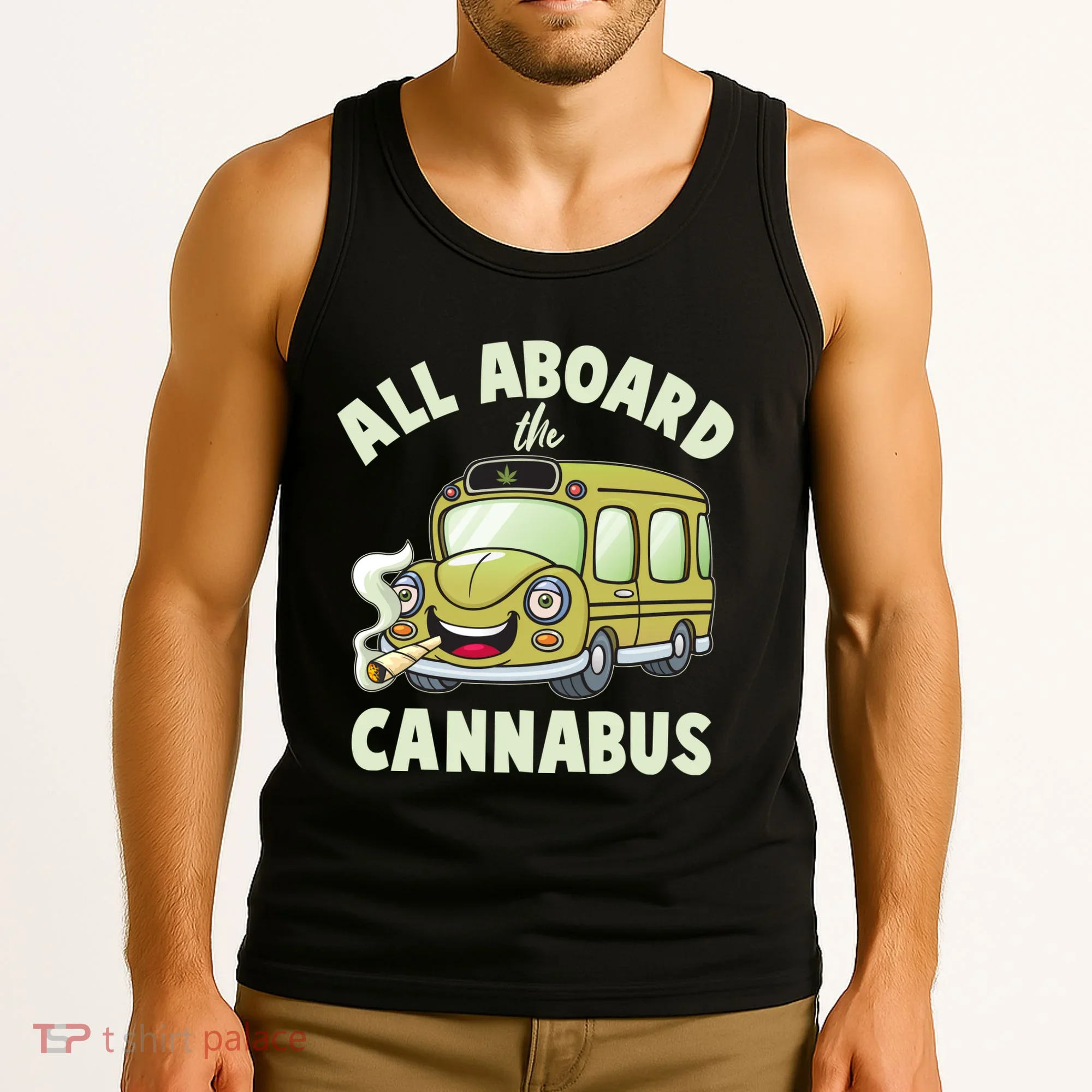 Funny All Aboard The Cannabus Tank Top