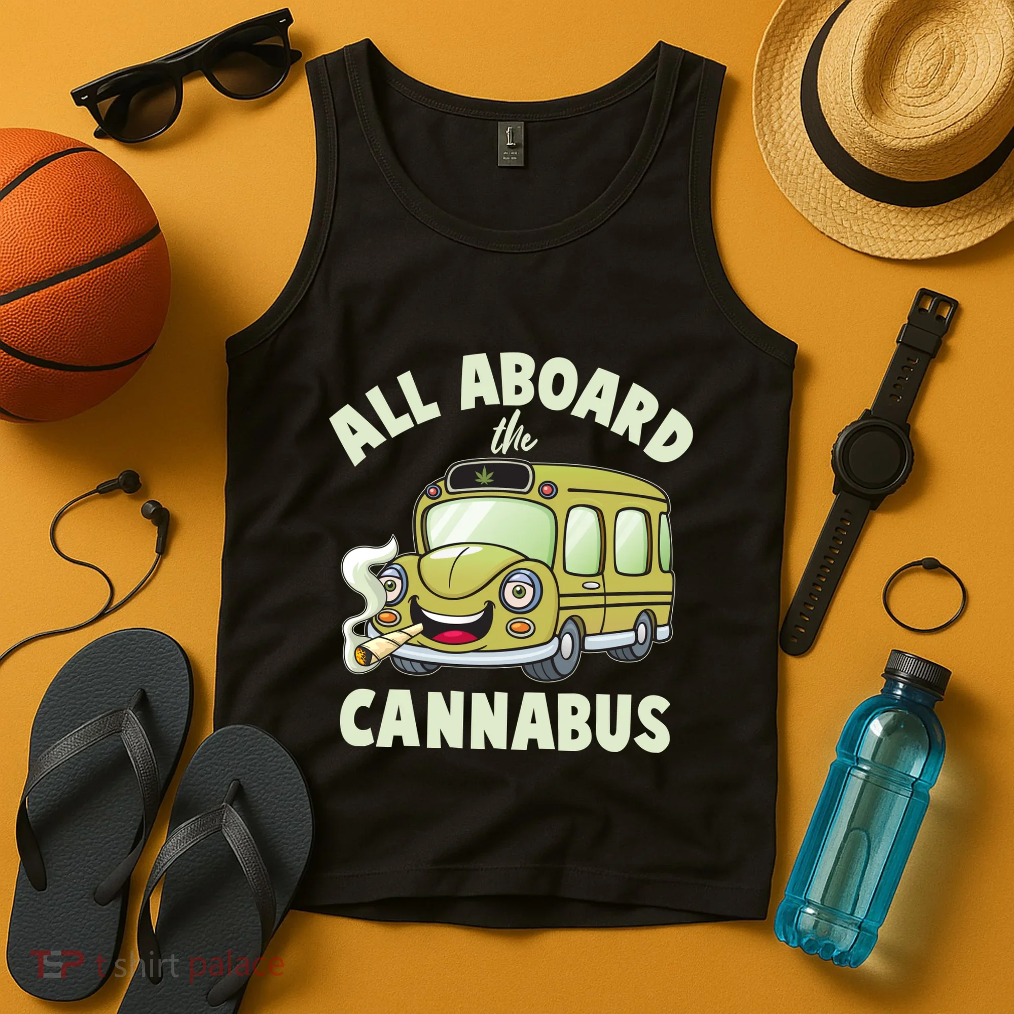 Funny All Aboard The Cannabus Tank Top