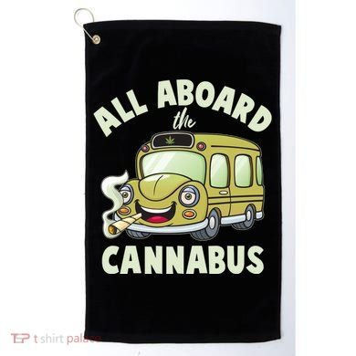 Funny All Aboard The Cannabus Golf Towel