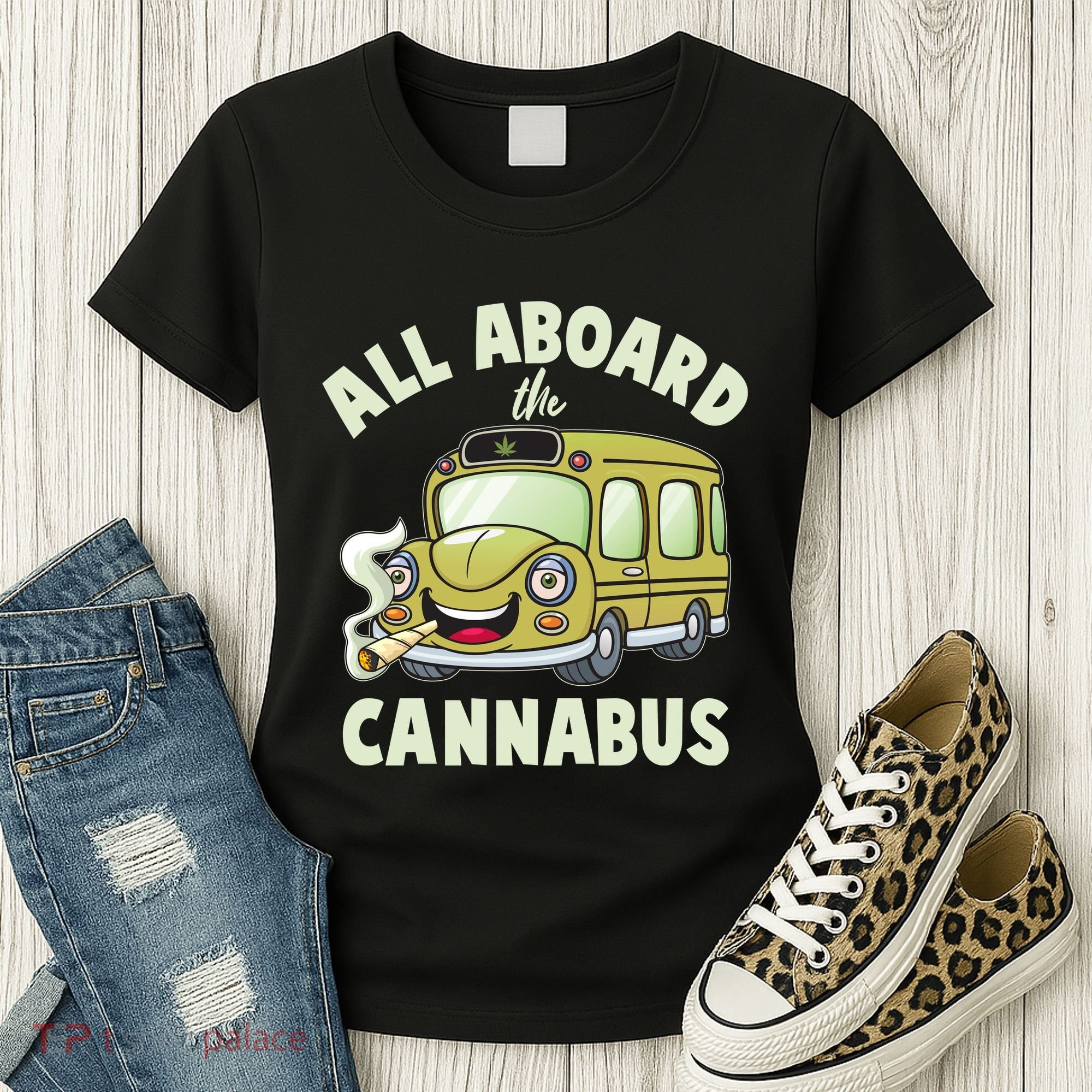 Funny All Aboard The Cannabus Women's T-Shirt