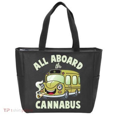 Funny All Aboard The Cannabus Tote Bag