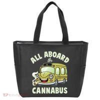 Funny All Aboard The Cannabus Tote Bag thumb 0