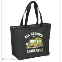 Funny All Aboard The Cannabus Tote Bag thumb 2