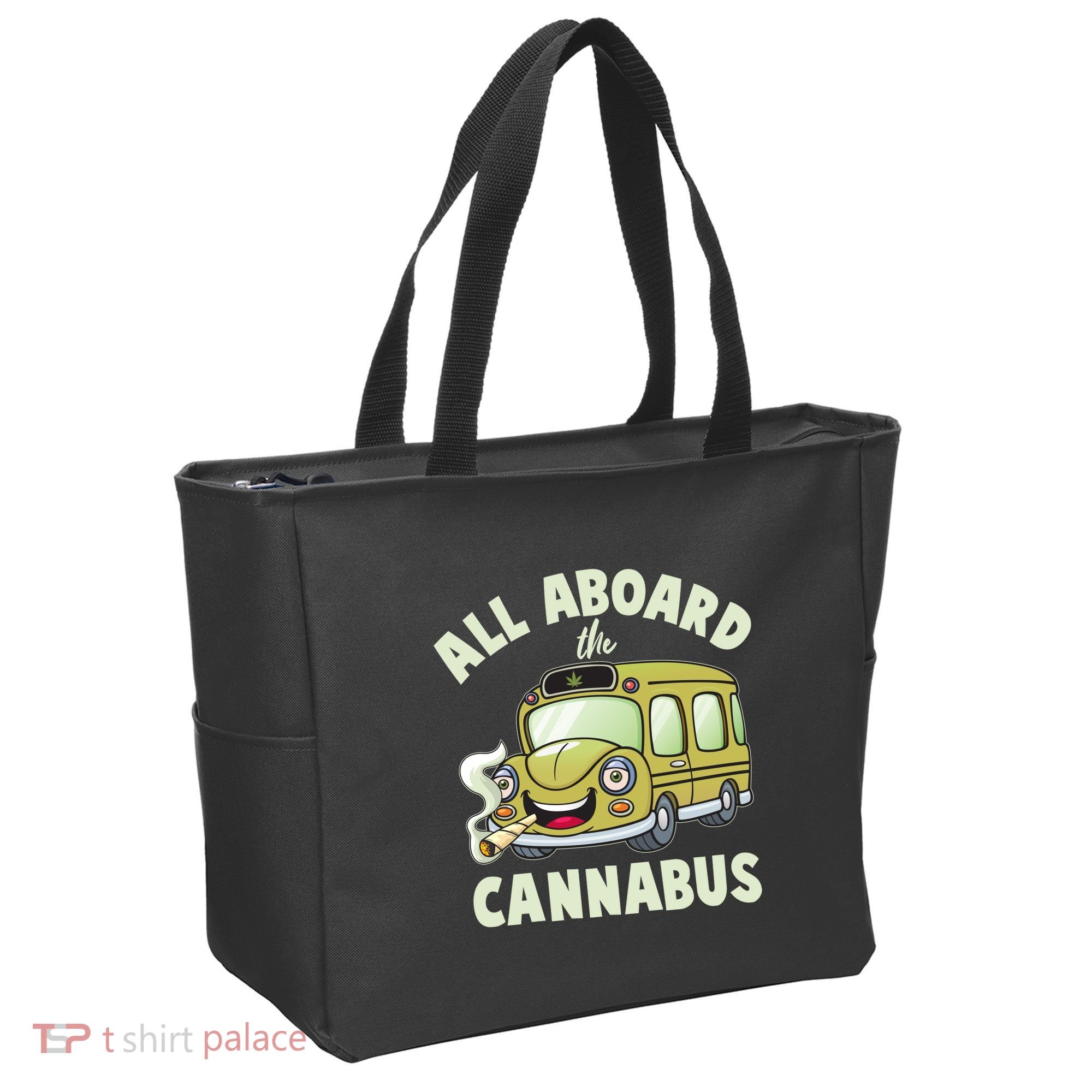 Funny All Aboard The Cannabus Tote Bag