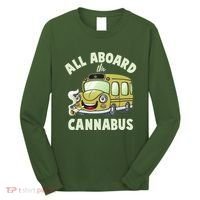 Funny All Aboard The Cannabus Long Sleeve Shirt thumb 0