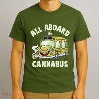 Funny All Aboard The Cannabus T-Shirt thumb 3