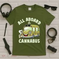 Funny All Aboard The Cannabus T-Shirt thumb 5